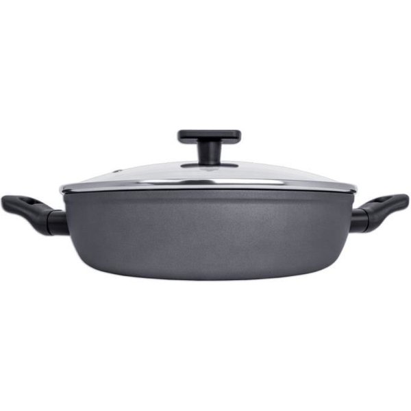 Arcos Kaula - SartéN Antiadherente De Aluminio Forjado Con Tapa De Vidrio (28Mm)-image