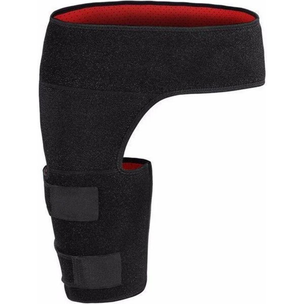 Rodillera De Cadera Manga De CompresióN Para Muslo Isquiotibial Ingle Soporte Alivio Del Dolor CiáTica Esguinces Musculares Negro-image