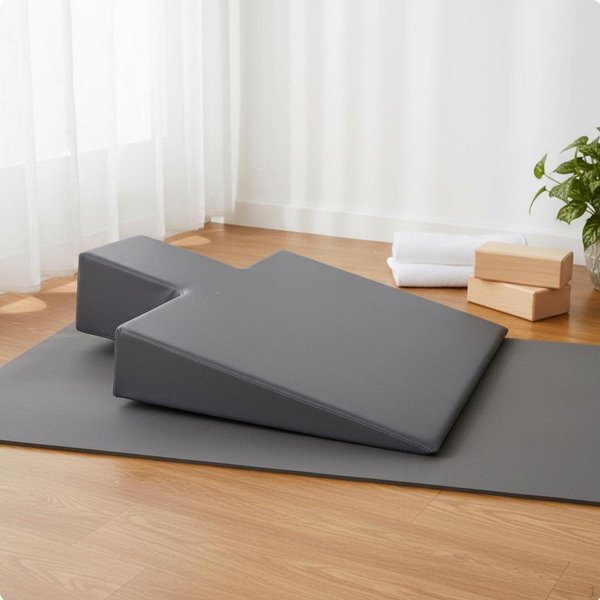 Caja De Pilates Reformer CuñA DiseñO ErgonóMico Bloque Espuma De Alta Densidad Estiramiento Gray-image