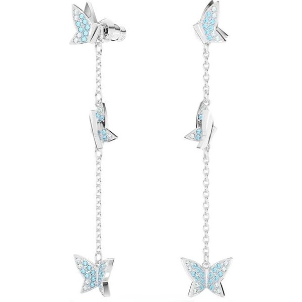 Pendientes Swarovski Lilia Chapados En Rodio, Cristal Artificial Para Mujer 5662182 Blue/Silver|F White-image