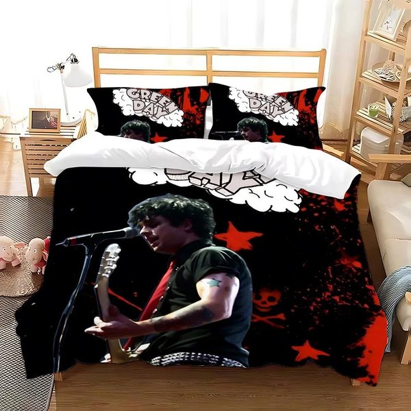 Green Day Kolekcja PośCieli American Idiot Rozmiar Pojedynczy Twin PełNy Queen King Rozmiar ŁóżKa Kolekcje Dla DorosłYch Dzieci Sypialnia Poszewka Na KołDrę Kolekcje Z PośCielą 140X200Cm-2Pcs-image