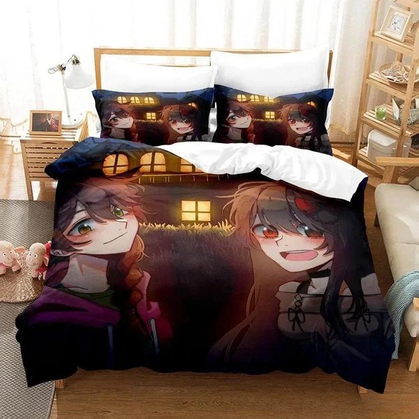 Juego De Cama Creepypasta De Jeff Y Jane Individual Doble Completo Queen King Juego De Cama Dormitorio Para Adultos NiñOs Fundas NóRdicas Juegos De Cama Estampado 3D Anime 70X133Cm 2Pcs-image