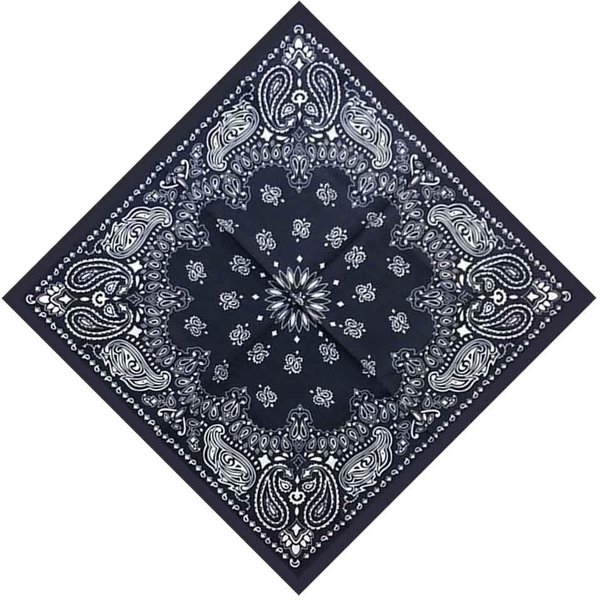MęSkie 55Cm*55Cm Hip Hop Opaska Na Szyję Nadgarstek Chusta Na GłOwę Kwadratowa Z Wzorem Paisley Bandana Chusteczka Szaliki Kolor Granatowy-image