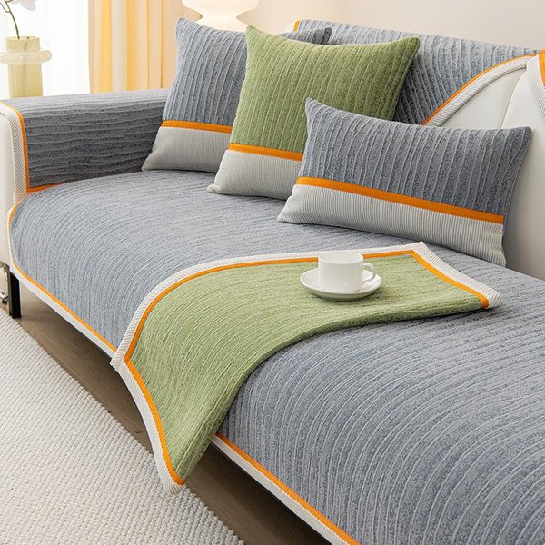 CojíN De Sofá Universal Engrosado Antideslizante Funda De Sofá Para Sala De Estar Estilo Moderno De Lujo Ligero Respaldo De Alta Gama Reposabrazos Toalla Asiento 70X70Cm 1Pc Gris-image