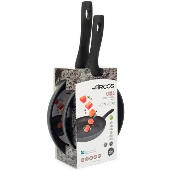 Juego De Sartenes - Arcos - Kaula - Aluminio Forjado - Antiadherente - Apto Para Todo Tipo De Cocinas-image