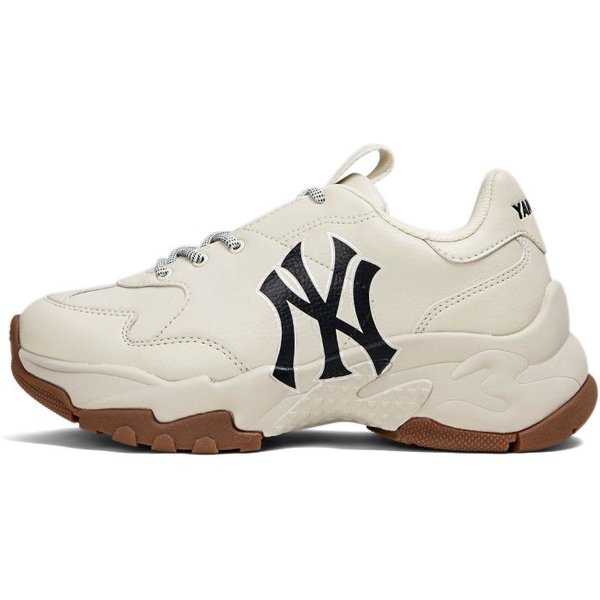 MLB Big Ball Chunky 3D Ojo Desnudo Casual VersáTil Diario Aumentador De Altura Zapatillas Bajas Zapatillas De Papá Unisex EstáNdar-Blanco Crudo 3ASHBNA3N-50CRS 43 Beige-image