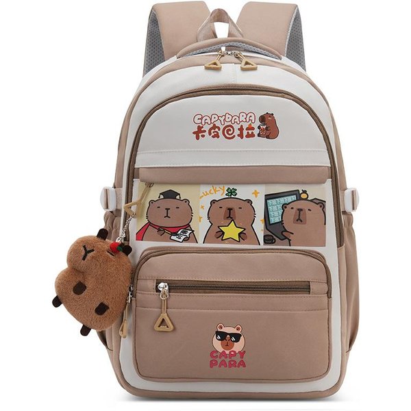 Mochila Escolar De Viaje Para NiñAs Mochila Linda De Capibara Para Estudiantes De Primaria Estudiantes De Secundaria Mochila De Gran Capacidad Single Package-image