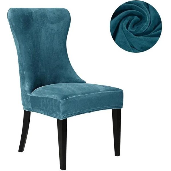 1 Funda De Silla De Terciopelo, Suave, Color SóLido, Lavable, Funda Para Asiento, EláStica, Para Silla De Respaldo Alto Sin Brazos, Funda Para Silla De Comedor, Hotel, Boda 1Pc-image