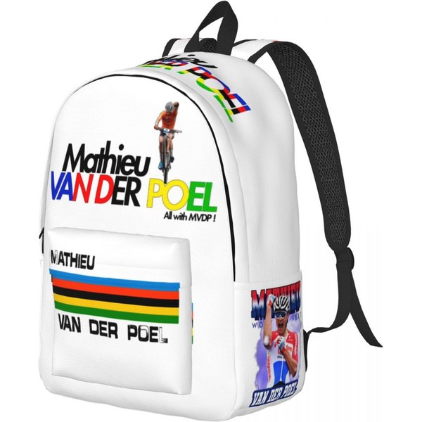 Mathieu Van Der Poel Ciclista Mvdp Mochila Para Hombres Mujeres Casual Escuela Secundaria Trabajo Mochila Diaria Ciclista HolandéS Universidad Bolsas De Lona Regalo Big 45X31X16Cm-image