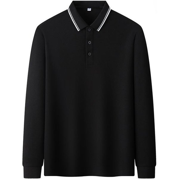 Nueva Camiseta Polo Para Hombre, Camiseta De Manga Larga De Primavera Y OtoñO, Camiseta Para Hombre, Sencilla, De Negocios, Juvenil, Holgada, De Talla Grande, Para Papá, Para OtoñO 4XL-image