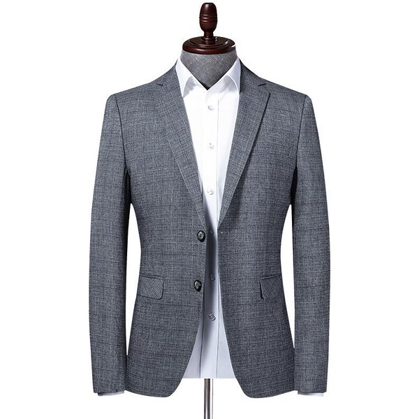 Traje Primavera Y OtoñO Delgado Traje De Lino A Cuadros Para Hombre Corte Slim Joven Y Mediana Edad Traje PequeñO Casual 4XL-image