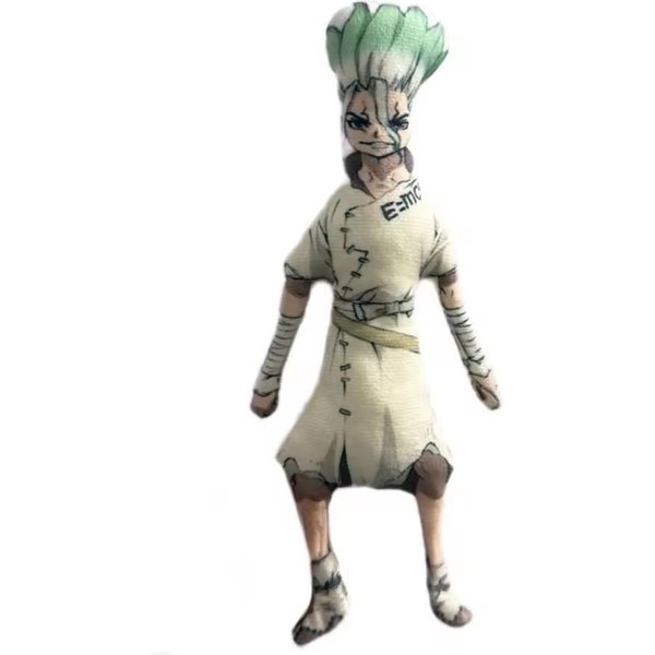 Anime Dr.Stone Ishigami Senkuu Cosplay Pluszowa BawełNiana Lalka SmukłY SkręCany KształT Dekoracja Pokoju Abstrakcyjny Model Dekoracja-image