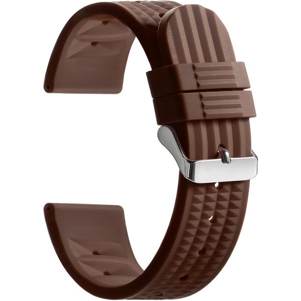 20Mm 22Mm Premium MięKki Gumowy Waflowy Pasek Do Zegarka Dla Seiko Diving 007 009 Dla Rolex Abalone Uniwersalny Silikonowy Pasek Zamienny 22Mm&Black Buckle BrąZowy-image