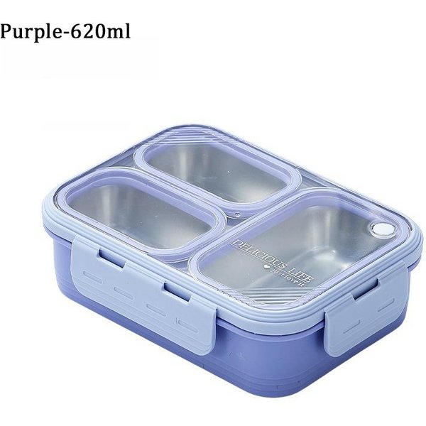 PudełKo Na Lunch Ze Stali Nierdzewnej 304 PrzenośNe PudełKo Bento Dla PracownikóW Biurowych Dziecko Szkolne PudełKo Na PrzekąSki Ze SztućCami PudełKo Do Przechowywania żYwnośCi Zielony-image