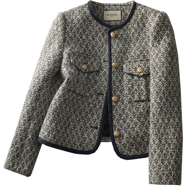 Chaqueta Xiaoxiangfeng OtoñO Nueva Moda Temperamento Celebridad Corta PequeñA Reductora De Edad Abrigo De Mujer 2XL-image