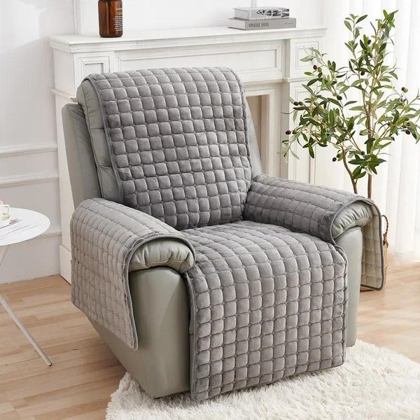 Funda Para Sofá Reclinable De 1 Plaza De Franela Suave, Funda Para SillóN, Funda De Felpa Para Sofá, Antideslizante, Relajante, Fundas Para Silla Lazy Boy, DecoracióN Para El Hogar 1 Seat (53X190Cm)S-image