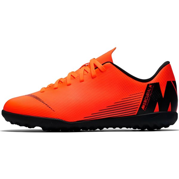Zapatillas De FúTbol Nike Mercurial Vapor 12 Club CéSped SintéTico Antideslizantes AmortiguacióN CañA Baja Para NiñOs Naranja Negro NiñOs AH7355-810 38.5 Red-image