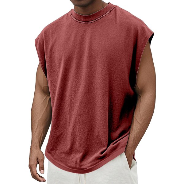 Camiseta Sin Mangas De Verano Para Hombre, Camiseta Sin Mangas Transpirable Informal De Talla Grande Para Surf Y Playa, Camiseta Holgada Con Estampado, Camiseta Para Hombre XXL Brown-image