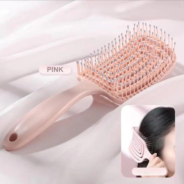 1 Peine De Masaje EláStico, Cepillo Hueco Para El Cabello, Peines De Masaje Para El Cuero Cabelludo, Herramienta Desenredante Para Peinar El Cabello Y Desenredar Con Secado RáPido 1PCS-image