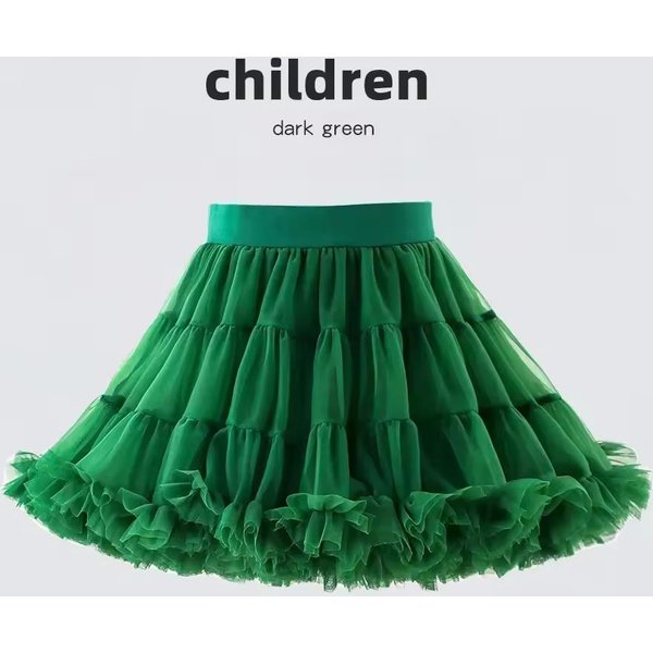 Falda De Encaje NiñAs Falda Pettiskirt De Gasa Esponjosa Colores SóLidos Faldas Tutú Falda De Baile Para NiñA Enagua De Tul NavideñA Tul 3-4Years Black-image