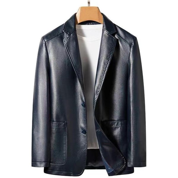 Chaqueta De Cuero Genuino Para Hombre, Traje De Oveja, Chaqueta De Cuero, Chaqueta Fina De Cuero De Alta Calidad Para Primavera Y OtoñO. Xxxxl Gray-image