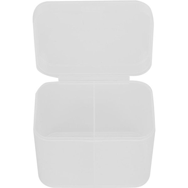 2 Compartimentos Limpiadores De UñAs AlgodóN Bastoncillos Contenedor Organizador Caja De Almacenamiento Estuche2Uds White-image