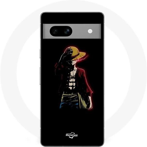Funda Maniacase Para Google Pixel 7A One Piece Manga Anime Luffy Fondo Negro Negro-image