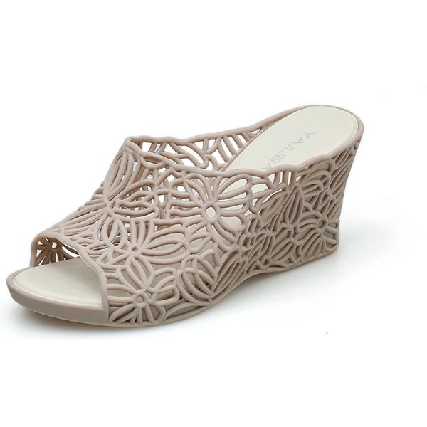 Modne Retro Letnie Buty Na Koturnie Dla Kobiet SandałY Odkryty Palec Platforma AżUrowe Kwiaty Retro Damskie Wysoki Obcas Casual AntypośLizgowe Damskie SandałY 38-image