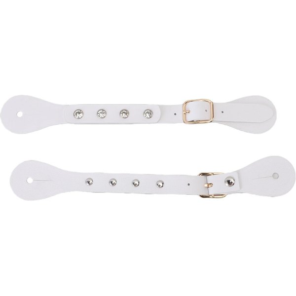 1 Par De Correas Para Espuelas Ajustables Decoradas Con PedreríA Cuero SintéTico Vintage Occidental Correas Para Botas De Espuela Para Botas MarróN-image