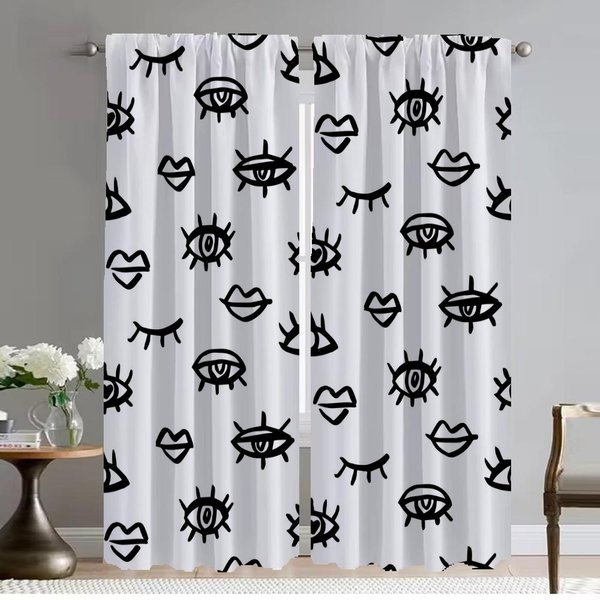 Cortinas Elegantes Para Sala De Estar Cortina De ParticióN De PestañAs Cortina De Ventana Cortinas Opacas 2 Piezas Estores Tul Para Dormitorio NiñO W50Xh70Cmx2Pcs-Cl-image