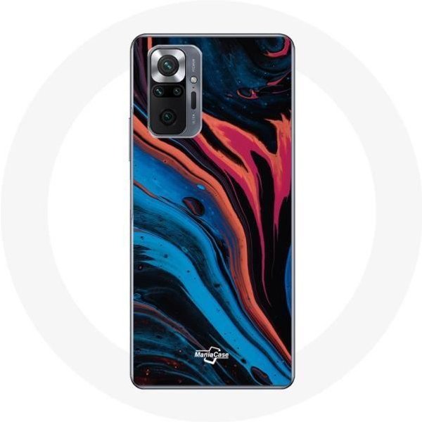 Funda Para Xiaomi Redmi Note 10 Pro Textura Abstracta Azul Negro Rojo-image