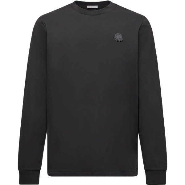 Camiseta De AlgodóN Con Logo De Cuero De Manga Larga Moncler Para Hombre Tops K20918D0001789AYY999 L-image