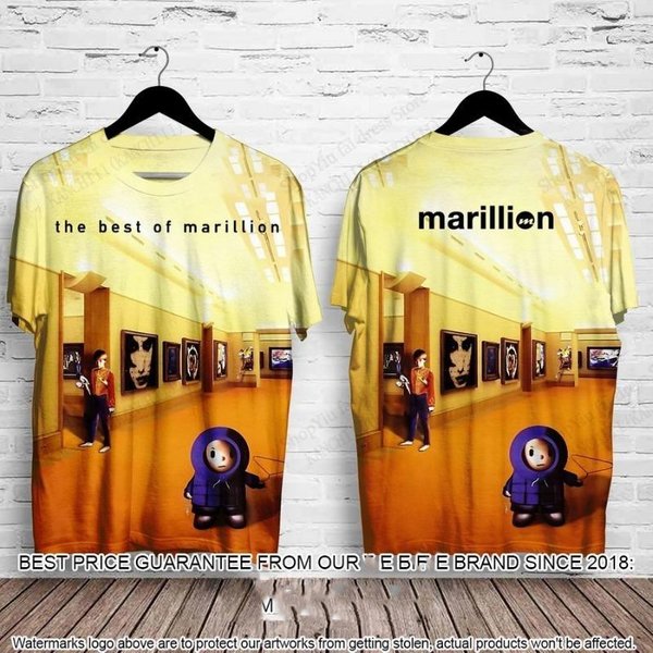 Camiseta Con Estampado 3D De La Banda Rock Marillion Para Hombre Mujer Moda Casual Manga Corta Camiseta Tops Para NiñOs Camisetas Camiseta Para NiñOs Ropa Hip Hop M Beige-image