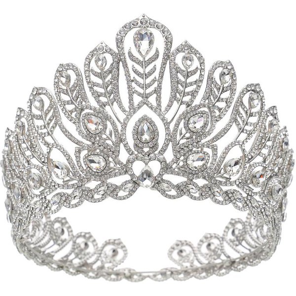 Barokowa KróLowa KróLewska DużY Diadem Korona ŚLubna Konkurs Miss Nakrycie GłOwy Panna MłOda Suknia ŚLubna BiżUteria Do WłOsóW Akcesoria Gray-image
