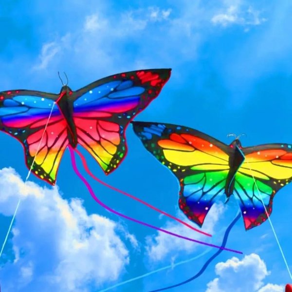 Latawiec Motyl Sterowanie PięKny Motyl 1,45M Latawiec Powietrzny Podskok Z Linią Latawca Latawiec Dla Dzieci Sporty Na ŚWieżYm Powietrzu BiałY-image