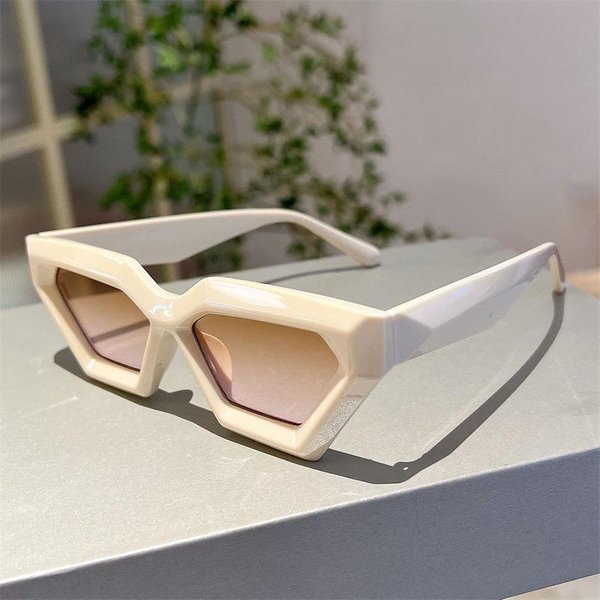Vintage Rombowe Kocie Oko Okulary PrzeciwsłOneczne Damskie MęSkie Punk Luksusowe Projektant DużA Oprawka UV400 Okulary SłOneczne Modne-image