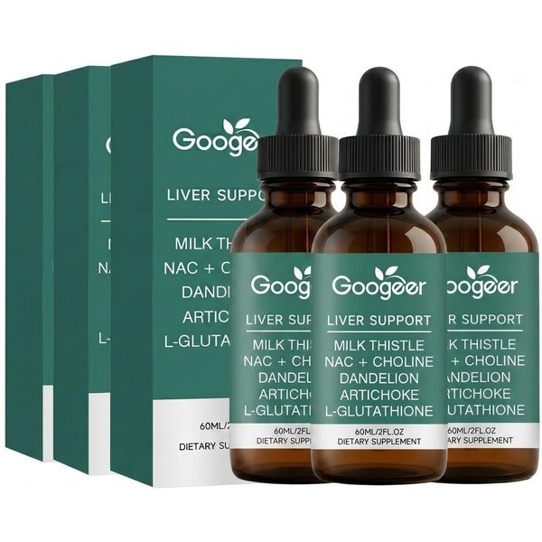 Googeer Wsparcie WąTroby - Ostropest Plamisty I L-Glutation Krople PłYnne (60 Ml) 3Pack-image