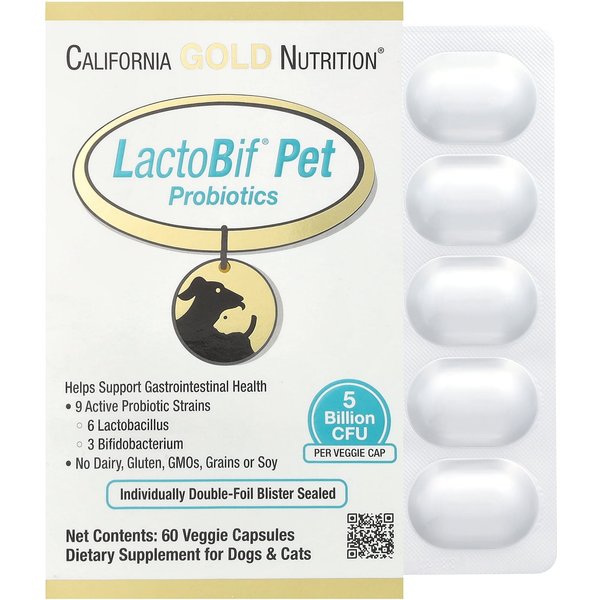 Lactobif® Pet ProbióTico, 5 Mil Millones De Ufc, 60 CáPsulas Vegetarianas-image