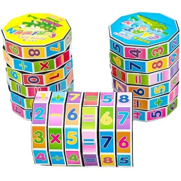 Juguete Cubo MáGico De NúMeros MatemáTicos Para NiñOs Juego De Rompecabezas Montessori Juego Educativo De Bloques MatemáTicos Para NiñOs Juego De Calcular Blue-image