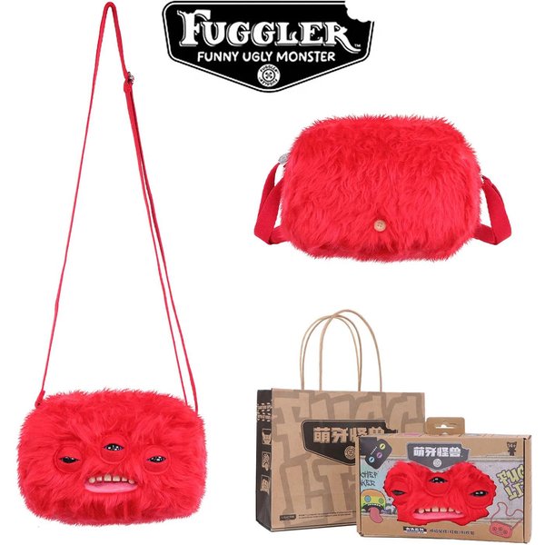 Fugglers PotwóR Ze ZłYmi ZęBami Puszyste Torby Crossbody Urocza Pluszowa Saszetka Fugg Plecak Na Ramię Portfel Dziewczyny ChłOpcy KreskóWkowe Zwierzę 22CM-image