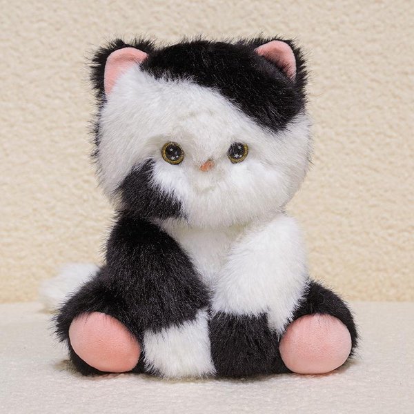 24 Cm KreskóWkowy Uroczy Kot Pluszowa Lalka Realistyczny Kot Syjamski Ragdoll PomarańCzowo Czarno-BiałY Kot Pluszowa Zabawka Dekoracja Domu Towarzysz Prezent About 24Cm Gray-image