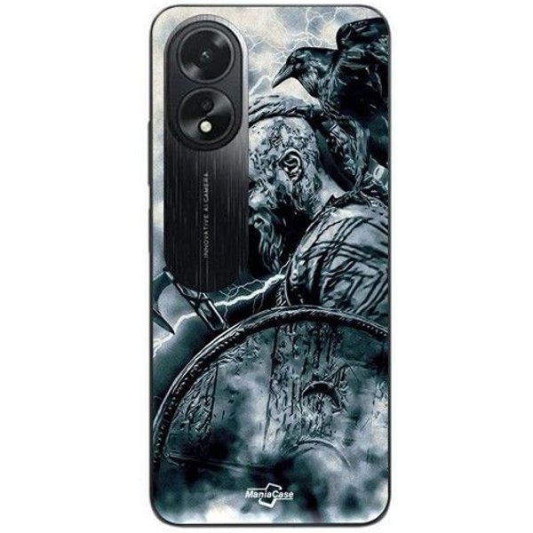 Coque Pour Oppo A58 Vikings Ragnar Lothbrok Bouclier Corbeau Maniacase Negro-image