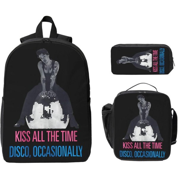 Harrys Styles Besa Todo El Tiempo Mochila Infantil Lonchera Estuches Para NiñOs Mochilas De GuarderíA Bolso Escolar Set De Mochila-image