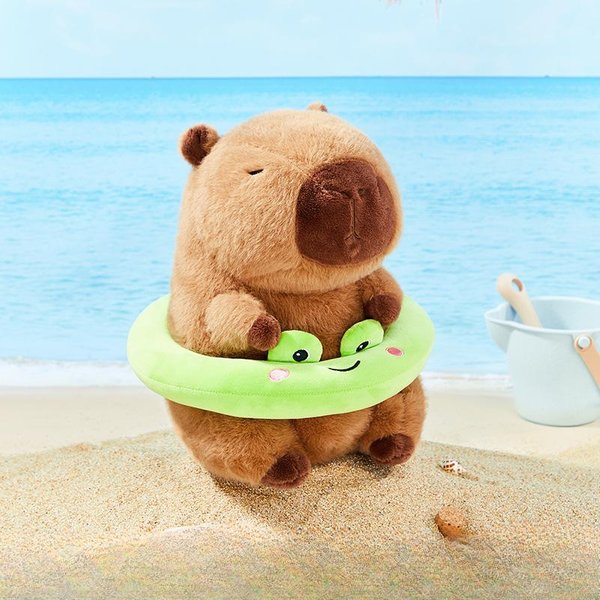 Anillo De NatacióN De Verano Capibala Capibara MuñEca MuñEca Peluche Lindo Juguete Regalo De CumpleañOs Para NiñA 30Cm-image