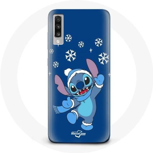 Funda Para Samsung Galaxy A50 Stitch Nieve Navidad Azul-image