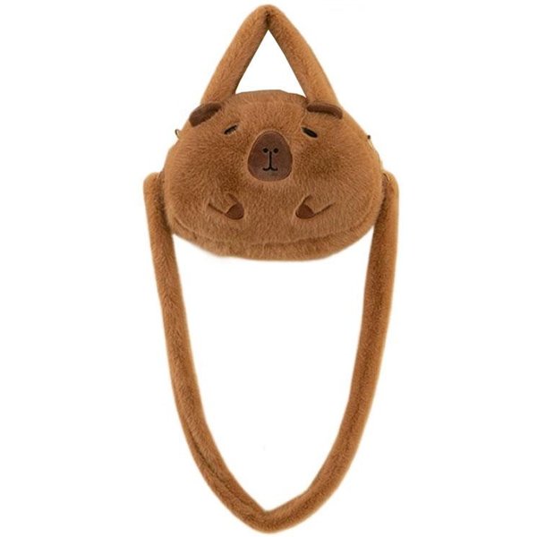 Mochila De Peluche Capibara Kawaii Capibara De Peluche Bolso De Hombro Bolso Lindo Animal Estudiante Bolso Escolar Billetera Esponjosa Regalo De CumpleañOs Brown-image