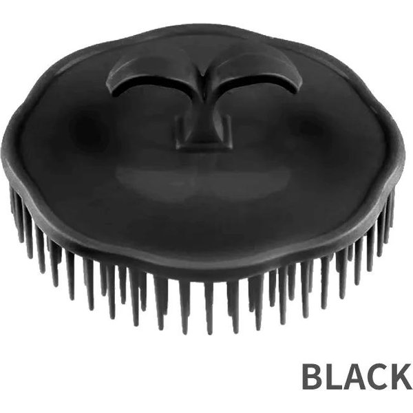 1 Peine Negro Para El Cabello, Masajeador De Cuero Cabelludo, Peine Redondo Para Mujeres Y Hombres, Cepillo De Ducha Para El Cabello, Cepillo Para El Cuero Cabelludo, Herramienta Para Lavar El Cabello.-image