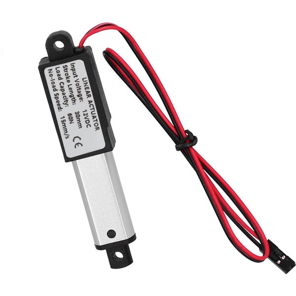 Miniaturowy Elektryczny SiłOwnik Liniowy Wodoodporny Mikro MałY Ruch DC12V 30Mm Skok Do Robota Diyforce Black-image