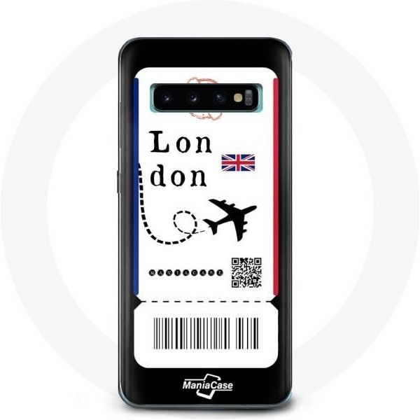Funda - Samsung - Galaxy S10 - Billete De AvióN Londres - Flexible - Negra-image