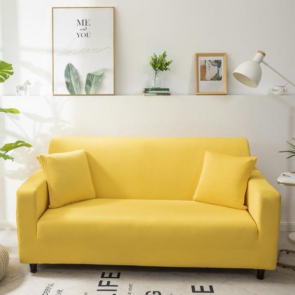 Nuevas Fundas De Sofá De Color SóLido Para Sala De Estar Funda EláStica Para Sofá Funda Para Sofá De Esquina Funda Protectora Para Silla Juegos De 1 /2 /3 /4 Plazas 1PC 90-140Cm-image
